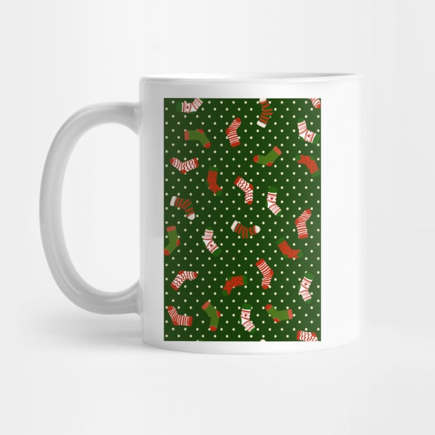 Christmas sock illustration, cute polka dot holiday pattern 2 by gusstvaraonica